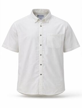 Columbia Shirt Mens XL White Short Sleeve Button Down